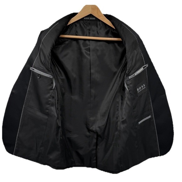 HUGO BOSS Black Tuxedo Jacket Men's 38R EU 48 Wool Blend Satin Lapel Blazer NWT - Picture 7 of 15